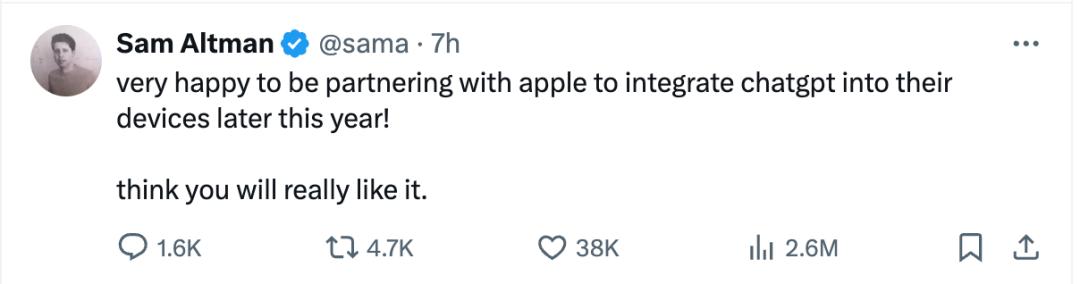 WWDC24:苹果人工智能上线,Siri与ChatGPT整合惹怒马斯克插图2 WWDC24:苹果人工智能上线,Siri与ChatGPT整合惹怒马斯克